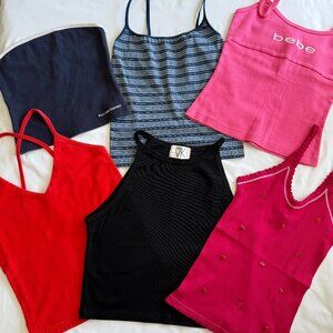 Lot of 6 darling tank tops, Roxy, Victorias Secret, OK!, Bebe, Polo Jeans, Gloss